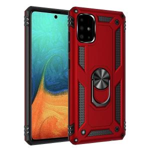 Armor Hybrid Military Case with Ring Kickstand for Samsung Galaxy A51- Red