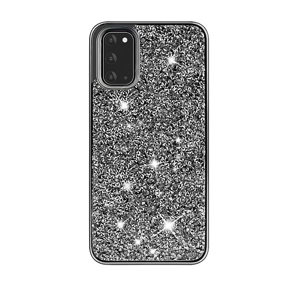Hybrid Premium Diamond Bling Shockproof Phone Case for Samsung Galaxy S20 Plus - Black