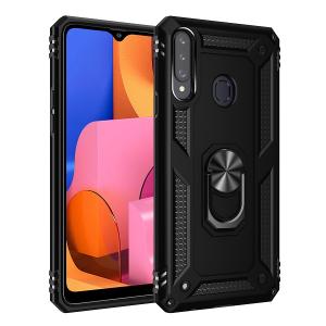 Armor Hybrid Military Case with Ring Kickstand for Samsung Galaxy A10S - Black