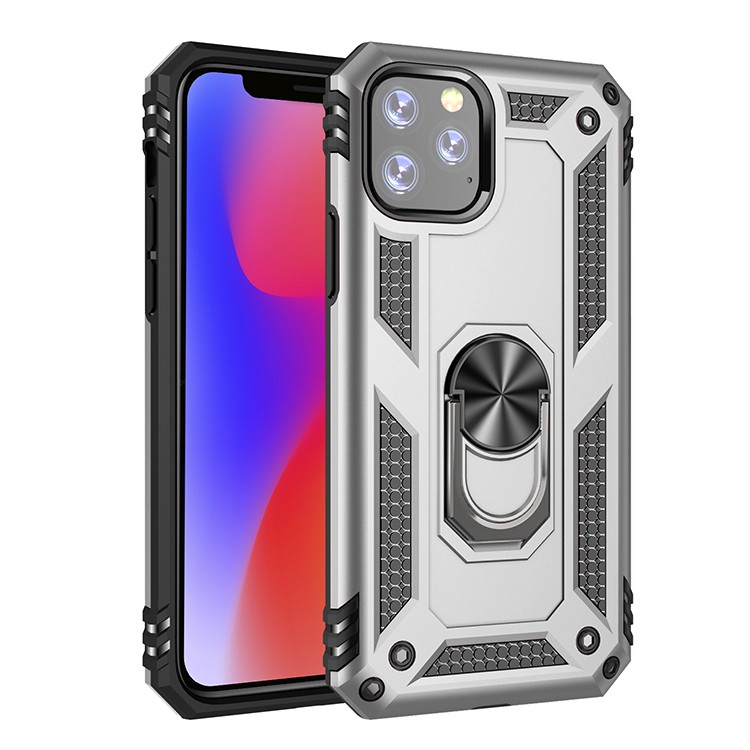 Armor Hybrid Military Case with Ring Kickstand for Apple iPhone 12 Mini - Silver
