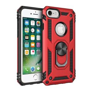 Armor Hybrid Military Case with Ring Kickstand for Apple iPhone 16e / 17e - Red