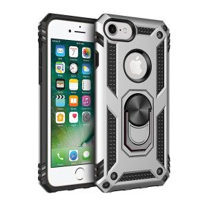 Armor Hybrid Military Case with Ring Kickstand for Apple iPhone 6/7/8/SE (2020)/SE (2022) - Silver
