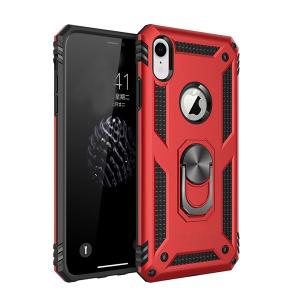 Armor Hybrid Military Case with Ring Kickstand for Apple iPhone XS Max - Red