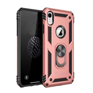 Armor Hybrid Military Case with Ring Kickstand for Apple iPhone XR - Rose Golden