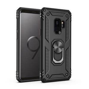 Armor Hybrid Military Case with Ring Kickstand for Samsung Galaxy A8 (2018) - Black