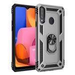 Armor Hybrid Military Case with Ring Kickstand for Samsung Galaxy A21 - Silver