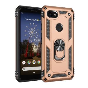 Armor Hybrid Military Case with Ring Kickstand for Google Pixel 3a XL - Golden
