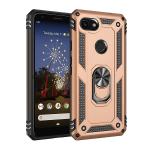 Armor Hybrid Military Case with Ring Kickstand for Google Pixel 3a - Rose Golden