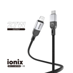 27W USB-C to Lightning Cable (DRAVON ionix) (1M) - Black
