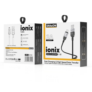 USB to Lightning Cable (DRAVON ionix) (1M) - Black