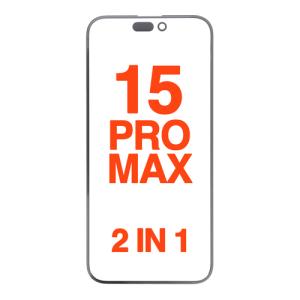 2IN1 (Front Glass + OCA Preinstalled) Compatible for iPhone 15 Pro Max