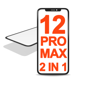 3IN1 (Front Glass + OCA Preinstalled + Frame) Compatible for iPhone 12 Pro Max