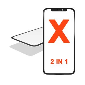 3IN1 (Front Glass + OCA Preinstalled + Frame) Compatible for iPhone X