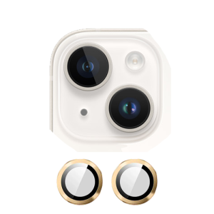 Metal Glass Lens Protection Compatible for iPhone 14 / 14 Plus - Gold