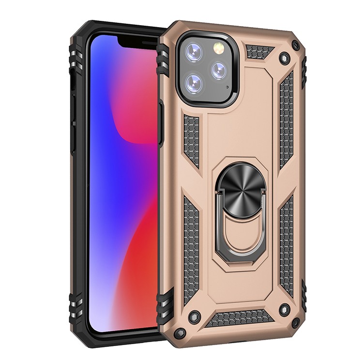 Armor Hybrid Military Case with Ring Kickstand for Apple iPhone 11 Pro - Golden