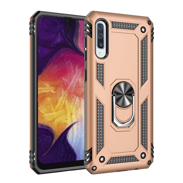 Armor Hybrid Military Case with Ring Kickstand for Samsung Galaxy A50/A50S/A30S - Golden