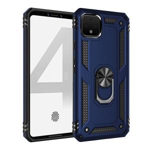 Armor Hybrid Military Case with Ring Kickstand for Google Pixel 4a - Navy Blue
