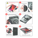 3 Layer Protection with 360 Leather Hand Strap Cover for Samsung Galaxy Tab A 8.0 (T290 / T295) - Black