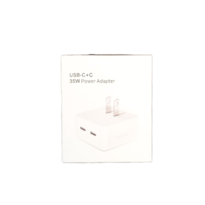 35W Type-C Dual Adapter in retail Packaging - White