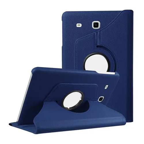 360 Degree Rotating Stand Smart Cover for Samsung Galaxy Tab E 8.0 (T377) - Navy Blue