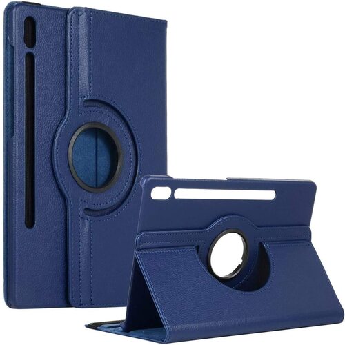 360 Degree Rotating Stand Smart Cover for Samsung Galaxy Tab S9 Ultra (X910) / Tab S8 Ultra (X900) / Tab S10 Ultra (X920) - Navy Blue