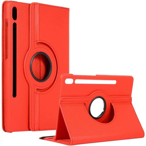 360 Degree Rotating Stand Smart Cover for Samsung Galaxy Tab S10 Plus (X820) / Tab S9 Plus (X810) / Tab S9 FE Plus (X610) / Tab S8 Plus (X800) / Tab S7 FE (T730) / Tab S7 Plus (T970) - Red