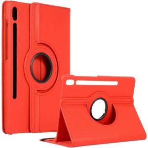 360 Degree Rotating Stand Smart Cover for Samsung Galaxy Tab S9 Ultra (X910) / Tab S8 Ultra (X900) / Tab S10 Ultra (X920) - Red