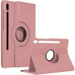 360 Degree Rotating Stand Smart Cover for Samsung Galaxy Tab S10 Plus (X820) / Tab S9 Plus (X810) / Tab S9 FE Plus (X610) / Tab S8 Plus (X800) / Tab S7 FE (T730) / Tab S7 Plus (T970) - Rose Golden