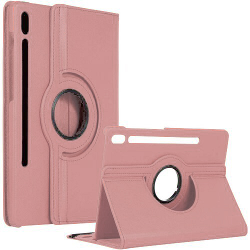 360 Degree Rotating Stand Smart Cover for Samsung Galaxy Tab S10 Plus (X820) / Tab S9 Plus (X810) / Tab S9 FE Plus (X610) / Tab S8 Plus (X800) / Tab S7 FE (T730) / Tab S7 Plus (T970) - Rose Golden