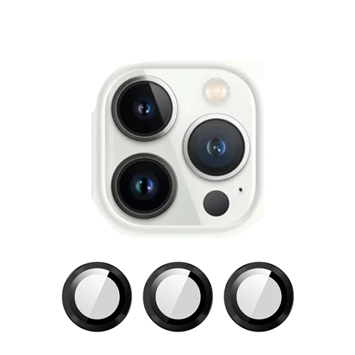 Metal Glass Lens Protection Compatible for iPhone 15 Pro / 15 Pro Max - Black