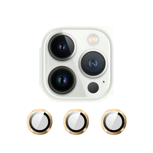 Metal Glass Lens Protection Compatible for iPhone 15 Pro / 15 Pro Max - Gold