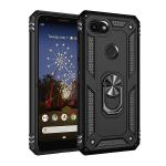 Armor Hybrid Military Case with Ring Kickstand for Google Pixel 3a XL - Black