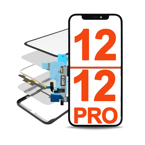 4IN1 With Frame (Front Glass + OCA+ Short Touch + OCA Preinstalled) Compatible for iPhone 12 / 12 Pro