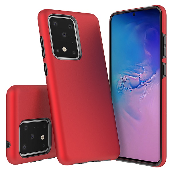 Sleek Armor Hybrid Matte Case for Samsung Galaxy S20 Ultra - Red