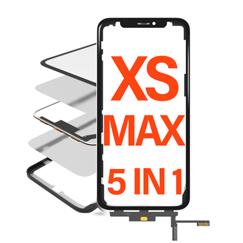 5IN1 With Frame (Front Glass + OCA + Short Touch + OCA Preinstalled) Compatible for iPhone XS Max