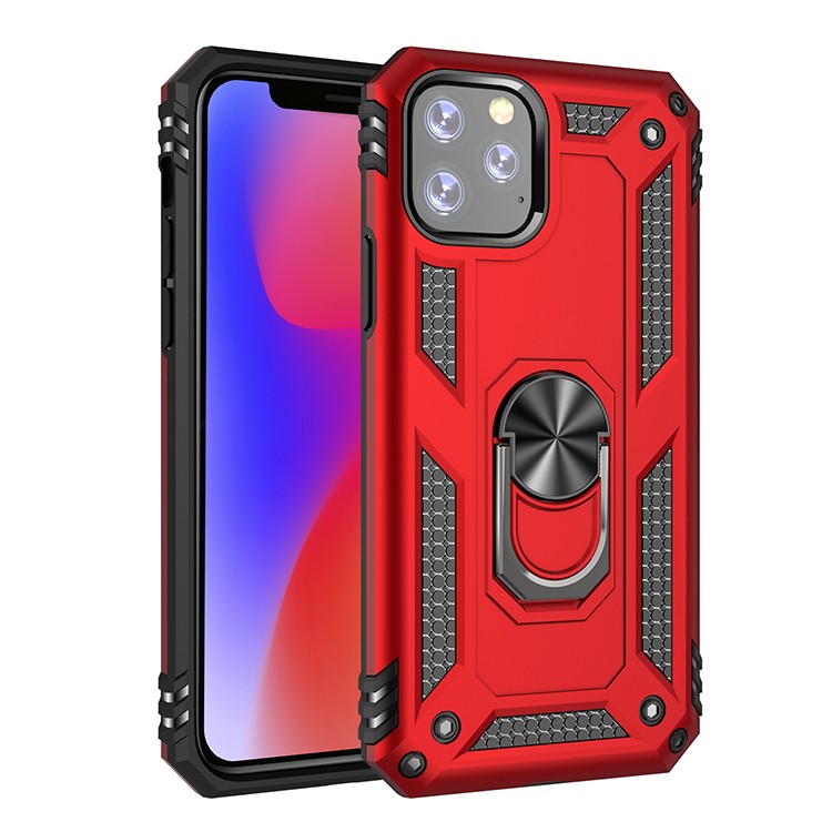 Armor Hybrid Military Case with Ring Kickstand for Apple iPhone 11 Pro - Red