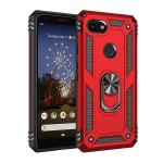 Armor Hybrid Military Case with Ring Kickstand for Google Pixel 3a XL - Red