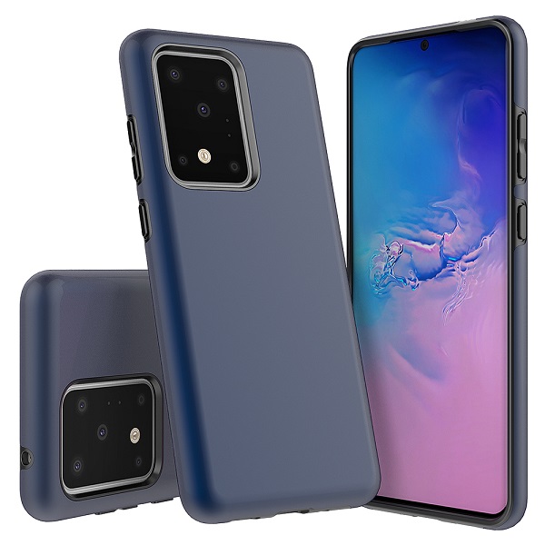 Sleek Armor Hybrid Matte Case for Samsung Galaxy S20 Ultra - Navy Blue