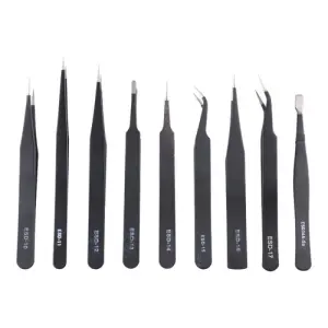 9 in 1 Metal Tweezers Repairing Disassemble Tool Kit