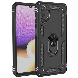 Armor Hybrid Military Case with Ring Kickstand for Samsung Galaxy A32 5G - Black