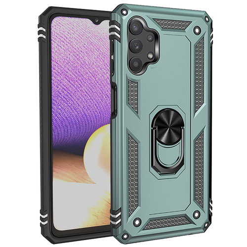 Armor Hybrid Military Case with Ring Kickstand for Samsung Galaxy A52 - Dark Green
