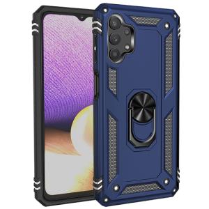 Armor Hybrid Military Case with Ring Kickstand for Samsung Galaxy A52 - Navy Blue