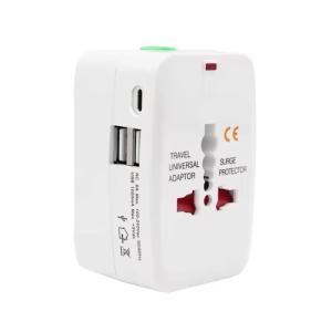 All In One Universal International Plug Adapter with Dual USB Output & 2400mA USB-C
