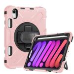 Armor Case with 360 Rotating Stand with Hand Strap for Apple iPad Mini 6 / Mini 7 - Pink