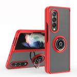 Armor Holder Matte Case with Ring Stand for Samsung Galaxy Z Fold3 5G - Red