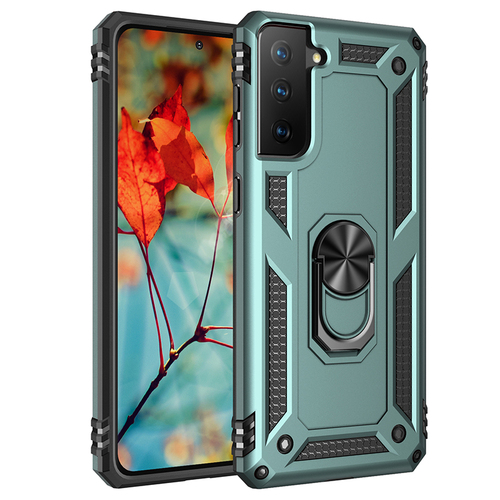 Armor Hybrid Military Case with Ring Kickstand For Samsung Galaxy S21 Plus 5G - Green