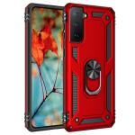 Armor Hybrid Military Case with Ring Kickstand For Samsung Galaxy S21 5G - Red