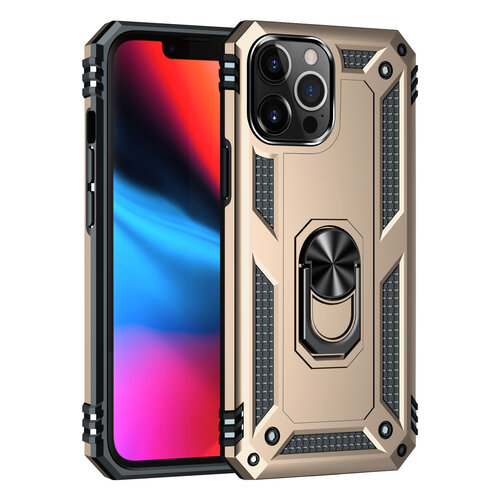 Armor Hybrid Military Case with Ring Kickstand for Apple iPhone 13 Pro - Gold