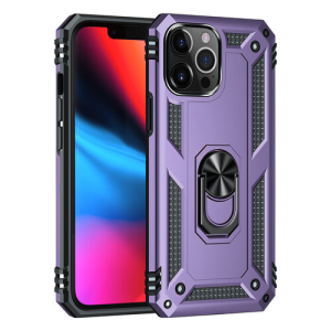 Armor Hybrid Military Case with Ring Kickstand for Apple iPhone 13 Pro Max - Purple