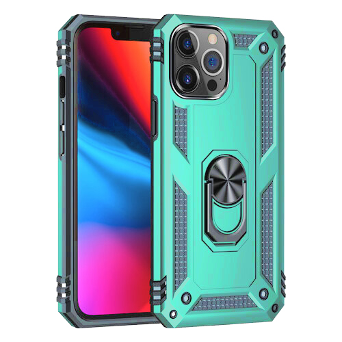Armor Hybrid Military Case with Ring Kickstand for Apple iPhone 13 Pro - Teal